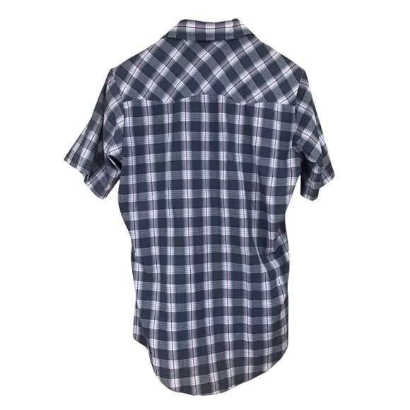 Vintage Levi's The Cowboys‎ Tailor Pearl Snap Gray Plaid Shirt M - Picture 4 of 8